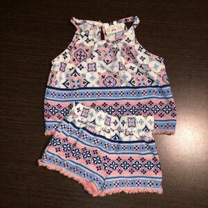 𝅺EUC Girl's Real Love 2 pc short and tank set Size 12 months